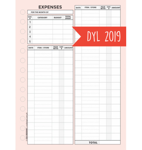 expense tracker page dyl planner c s designs expense tracker